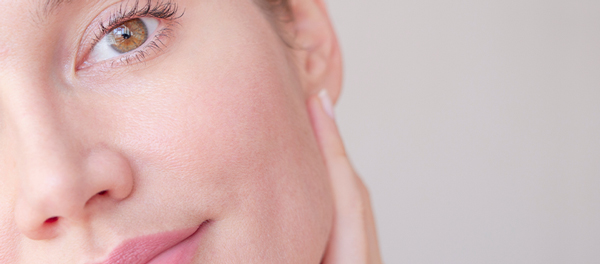 Close up of a woman with clear skin