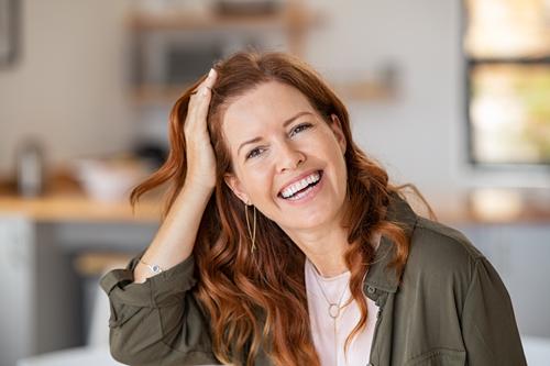 An older woman smiling